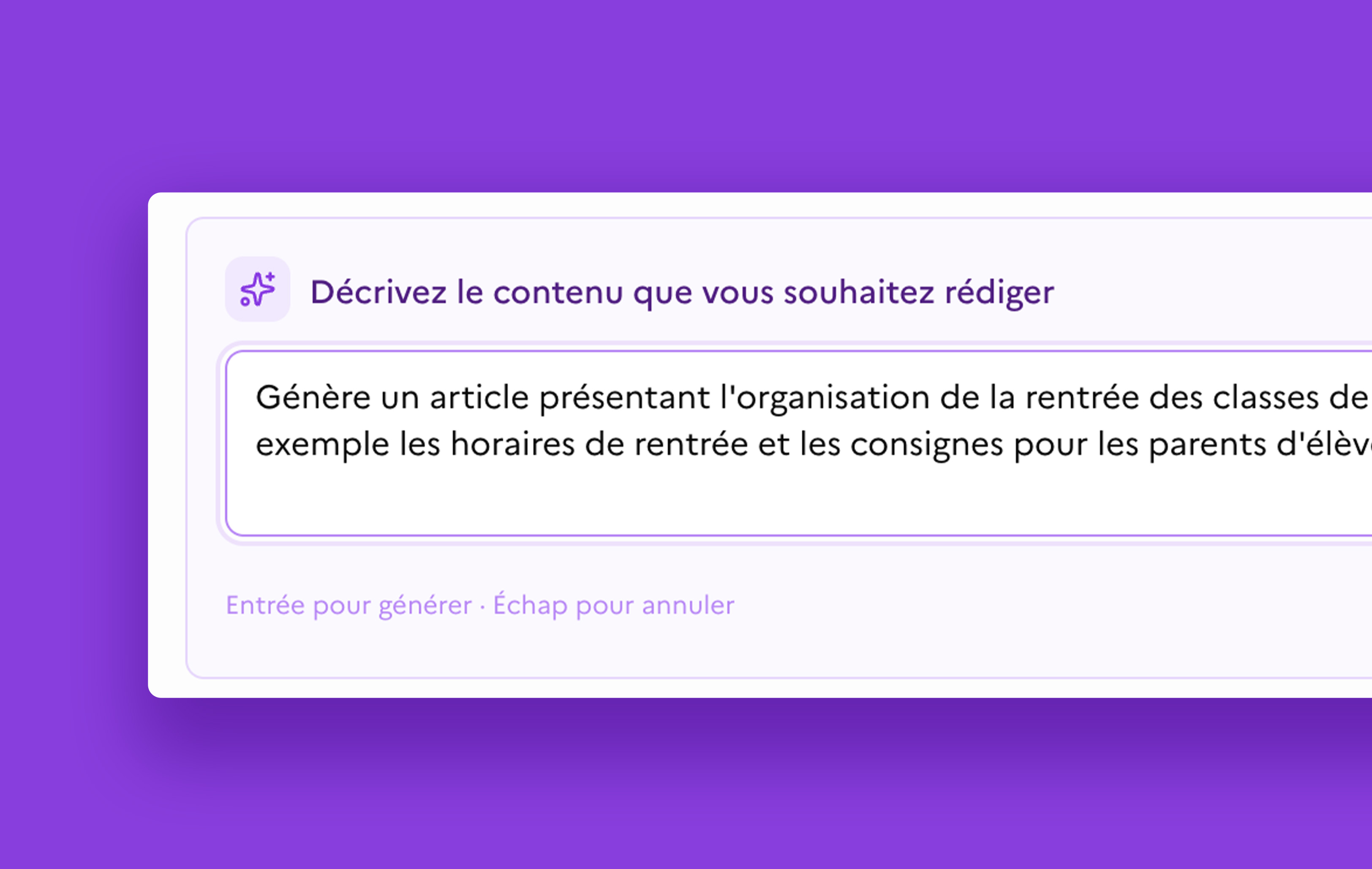Assistant IA Albert — génération de contenu