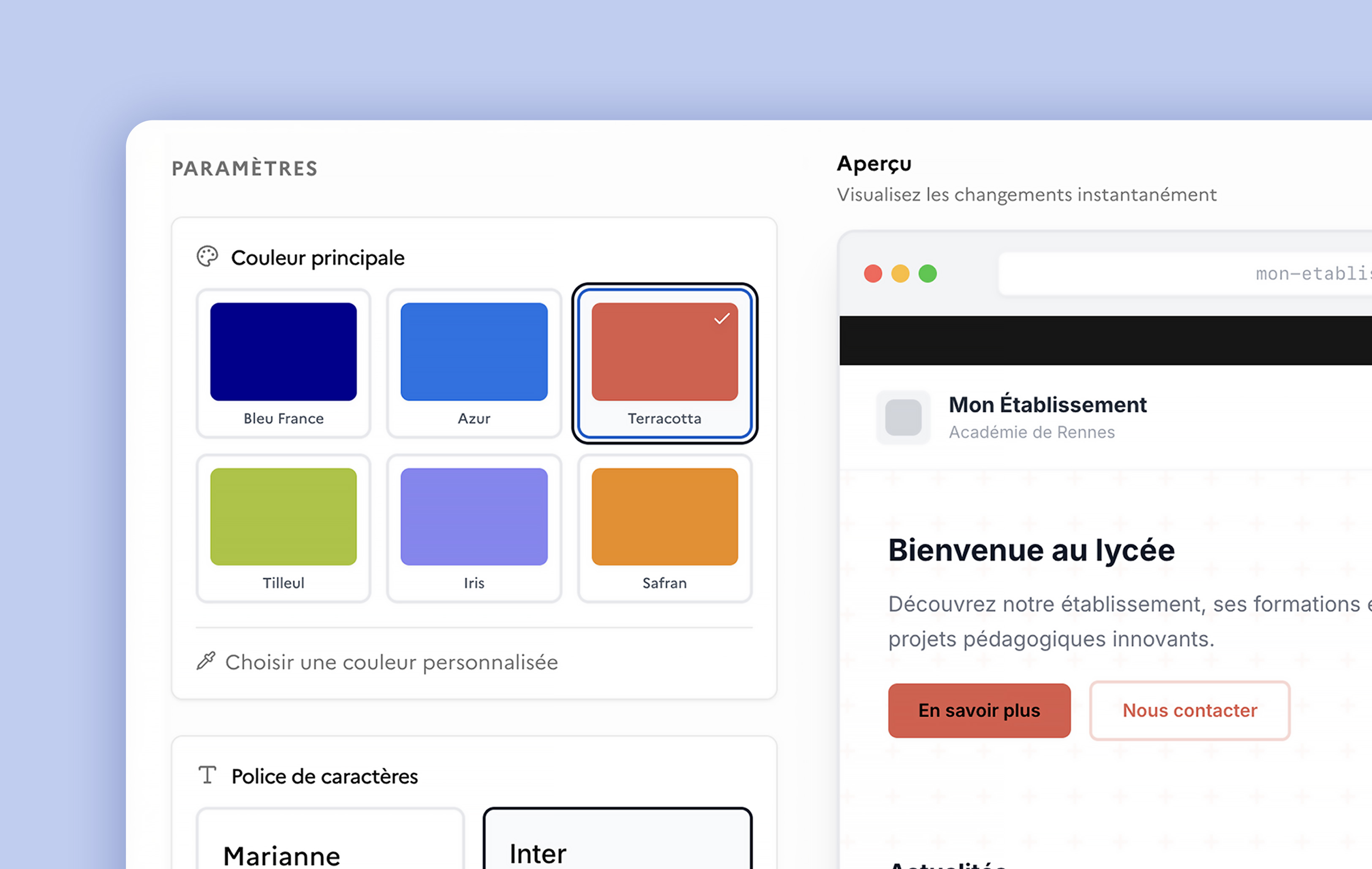 Personnalisation du design