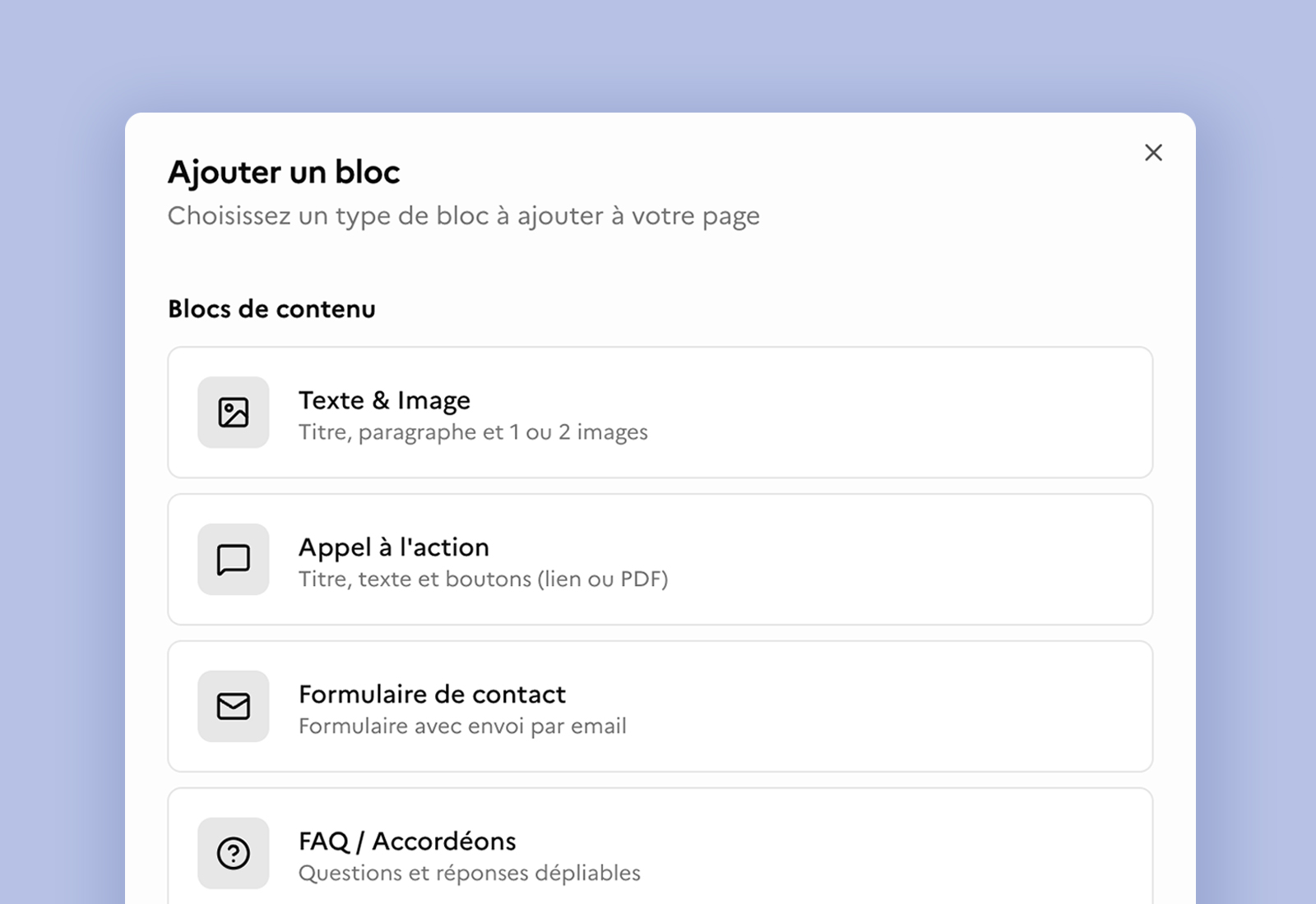 Éditeur de pages par blocs
